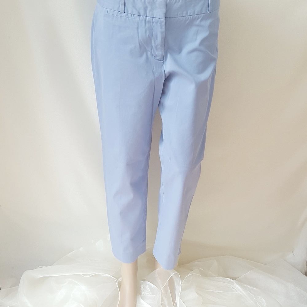 Talbots Womens Capris Sz 4 Blue Flat Front Pockets