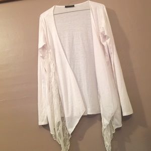 White cardigan with lace