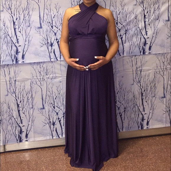Dark purple convertible gown dress
