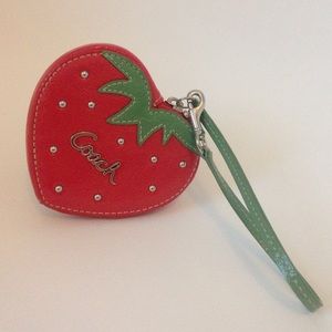 Coach Patent Leather Strawberry Wristlet