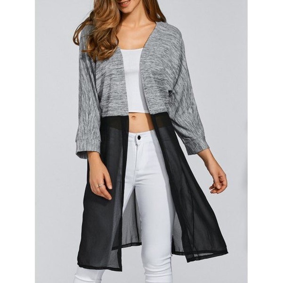 Open Front Chiffon Cardigan