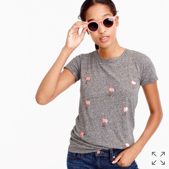 J. Crew Tops - J. Crew Beaded Ostrich T-Shirt