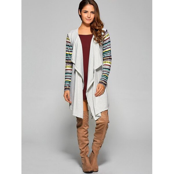 Fall Ethnic Chiffon Spliced Cardigan - Picture 1 of 1
