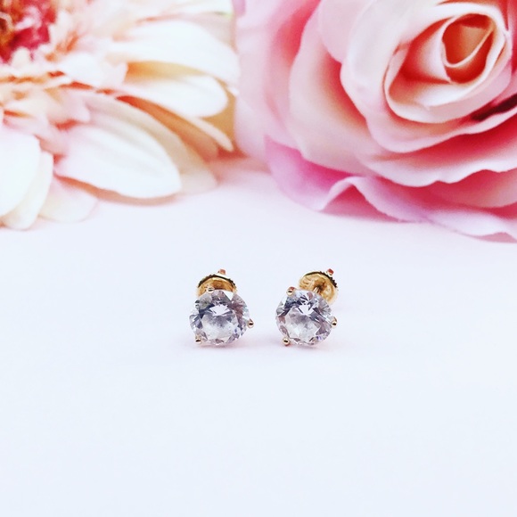 4.0CT Brilliant Diamond 14K Gold Martini Studs - Picture 3 of 6