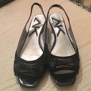 And Klein sport black heels/wedges