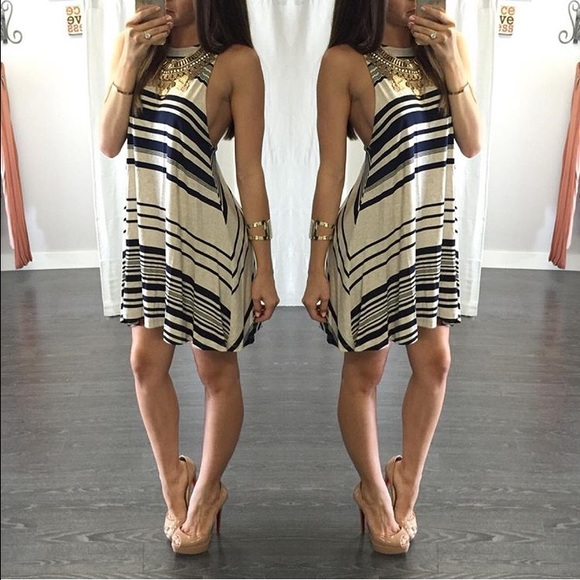 NWT Racer back striped dress