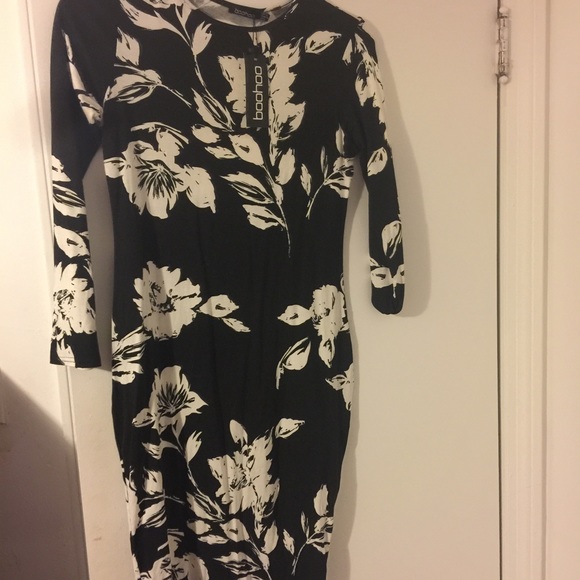 Black and white floral dress