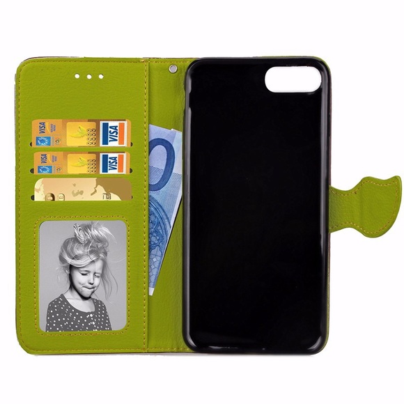 iPhone 7 Plus / 8 Plus wallet Case Wristlet Brown - Picture 2 of 2