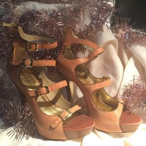 BEBE high heel,strapped,peep toe shoes