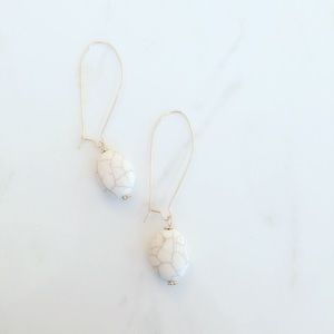 White drop holiday earrings