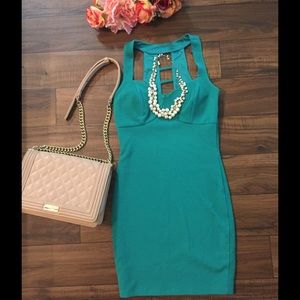 Green cocktail dress