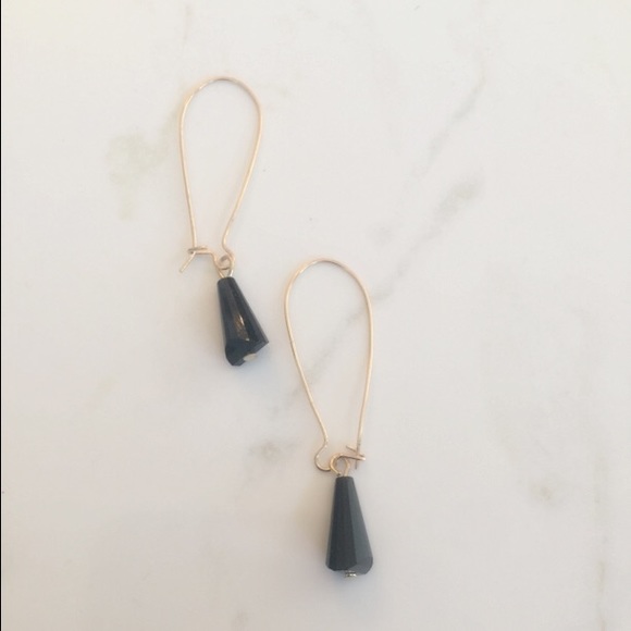 Black drop holiday earrings - Picture 1 of 1
