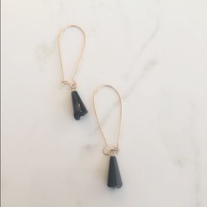 Black drop holiday earrings