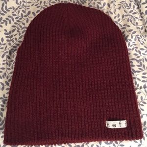 Maroon neff beanie