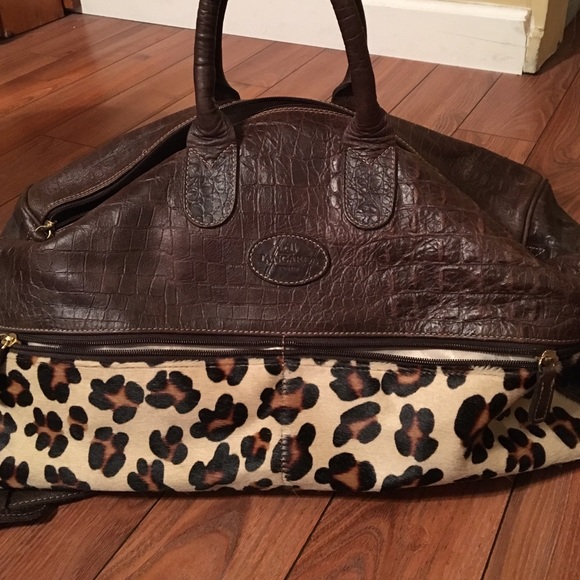 Leopard Leather Travel Bag