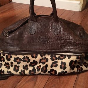 Leopard Leather Travel Bag