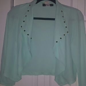 Mint thin blazer/cover up