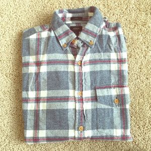 Blue, white, red J. crew flannel