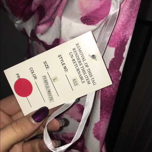 Purple Flower Tea Dress - Picture 4 of 4