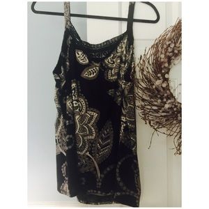 Black and Tan paisley tank