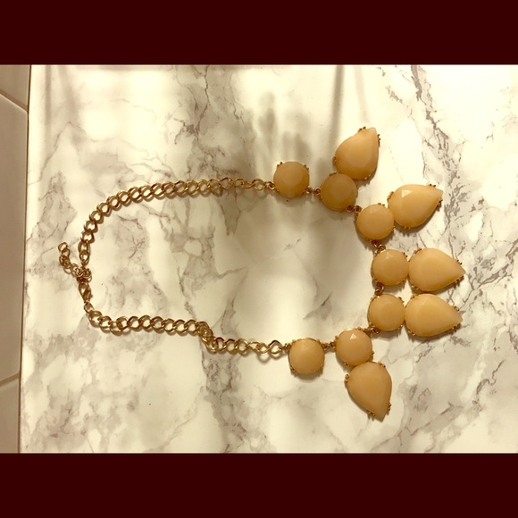 Tan and gold costume jewelry necklace