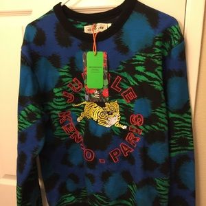 Mens kenzo sweater with tiger embroidery, sz small