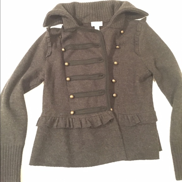 Ann Taylor loft military sweater coat, grey sz L