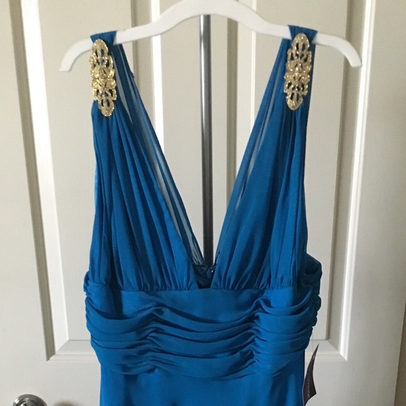 Blue Cocktail Gold Embellishments