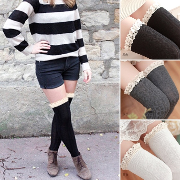 🆕 Thigh High Lace Sweater Socks