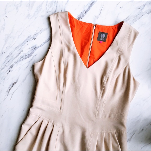 Vince Camuto Dresses & Skirts - Vince Camuto Nude V-Neck Dress