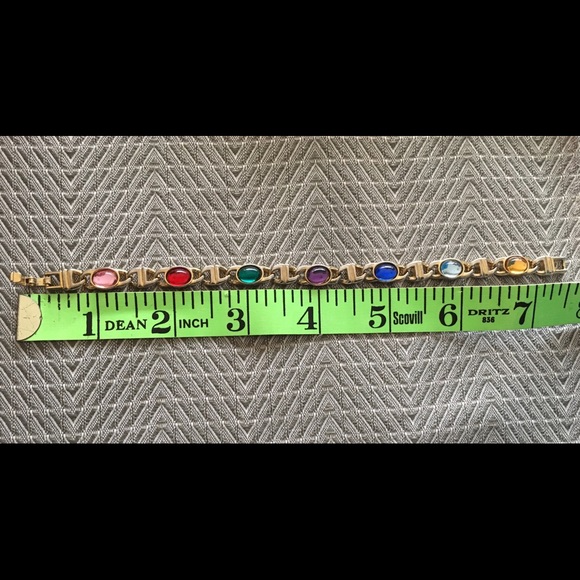 Tennis Bracelet with red green stones multi color bracelet - Picture 7 of 7