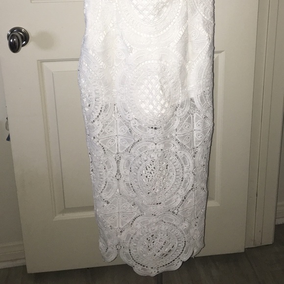 White Lace Spaghetti Strap Bralette Dress - Picture 2 of 4