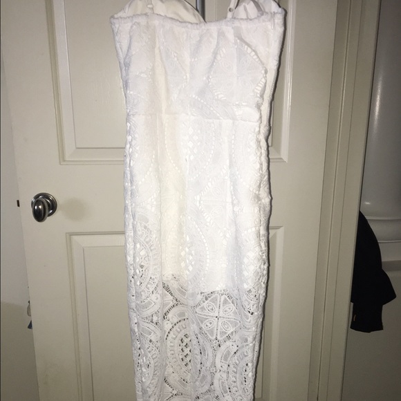 White Lace Spaghetti Strap Bralette Dress - Picture 3 of 4