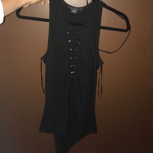 Ribbed laceup bodysuit - never worn