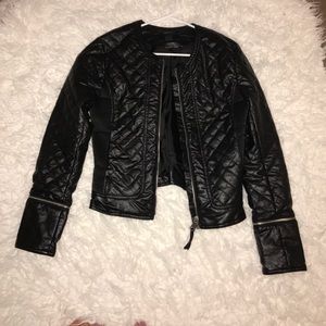 Black leather jacket