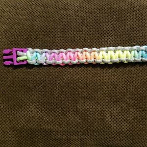 Silver/multi-colored paracord bracelet