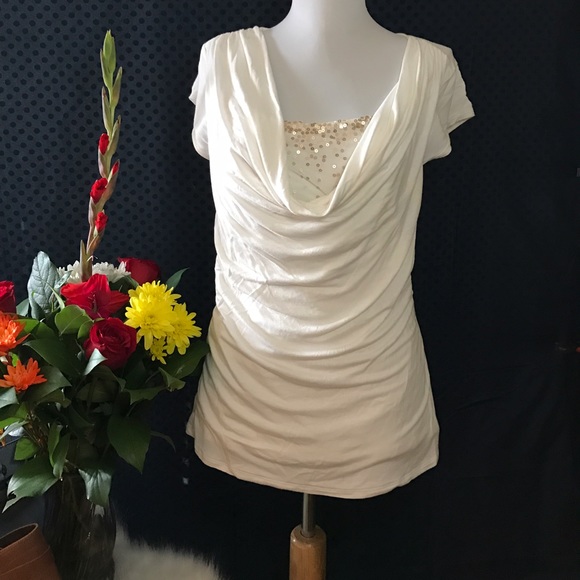 Express M sparkly NYE sequin crowl top
