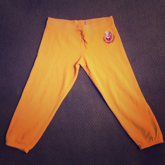 PINK Victoria's Secret Yellow Sweat Capris