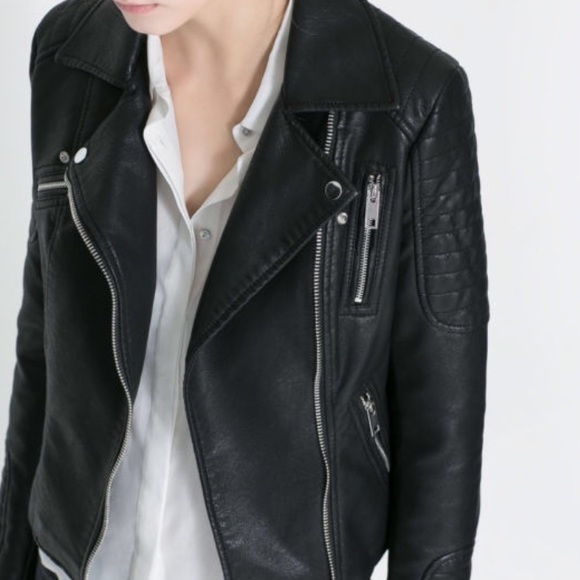 Zara Jackets & Blazers - Classic Zara Faux Leather Motorcycle Biker Jacket