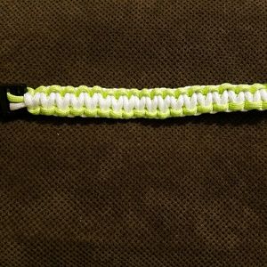 White/green paracord bracelet