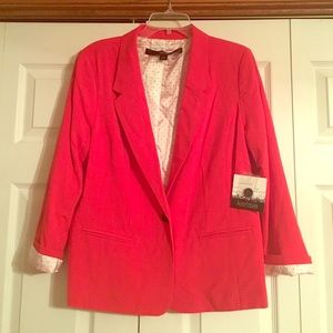 NWT Pink Stretch Crepe Blazer