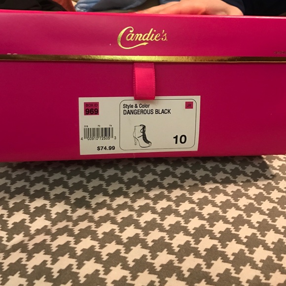 Size 10 Black Booties With Open Toe. - image 3