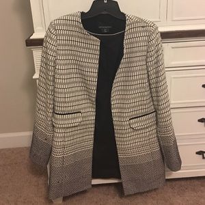 Long embroidered collarless Cynthia Rowley blazer