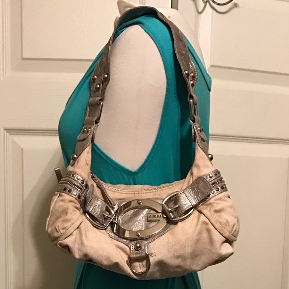 Off white with gold shimmer Guess bag - Picture 3 of 4