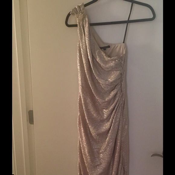 Beautiful David Meister One-Shoulder Gown