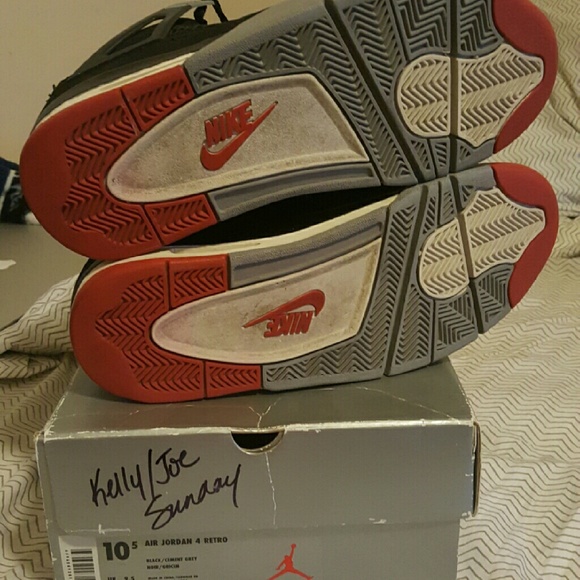 1999 Air Jordan black/cement 4 size 10.5 (rare!) main image 4