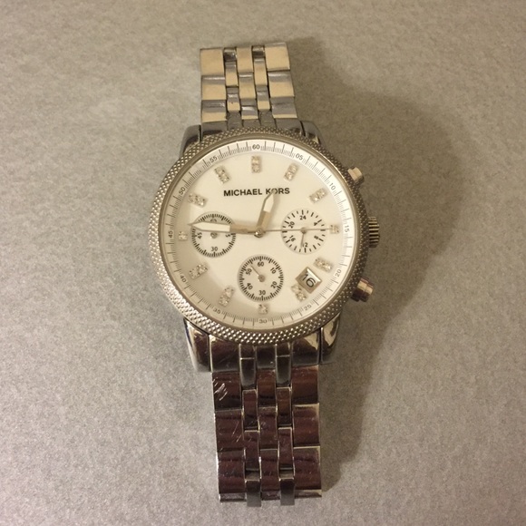 Michael Kors silver with diamonds watch