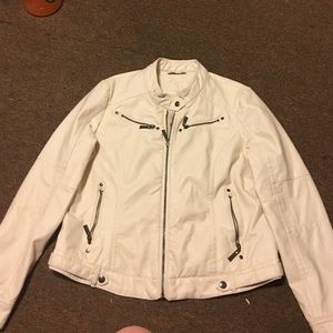 Cream colored leather jacket!