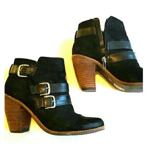 Black suede ankle boots