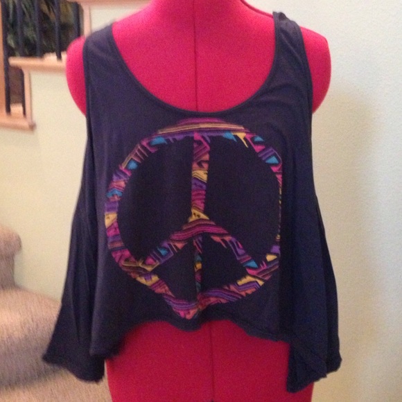 Urban Outfitters Peace Crop Top-Title Unknown XS